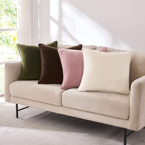 Lush Decor x Chuks Collins Terran Velvet Decorative Pillow Cover Single 22" W x 22" L Green - 22x22 Pillow Cover - Velvet Throw Pillows for Bed, Couch or Chair - Luxury Home Decor Lush Decor