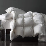 Royoliving Premium Feathers Down Duvet Insert Comforter Oversized King Size All Season Medium Warmth White 100% Cotton Cover with Corner Tabs (120x98, 77 oz) Royoliving