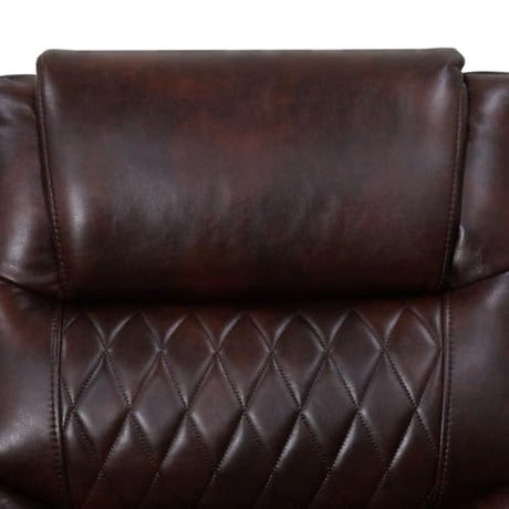 Caerrlcias Power Recliner Sectional Sofa with LED Lighting, Breathing Leather Corner Couch with USB Port and Storage Console, Cup Holders– Home Theater & Living Room Seating (Brown) Caerrlcias