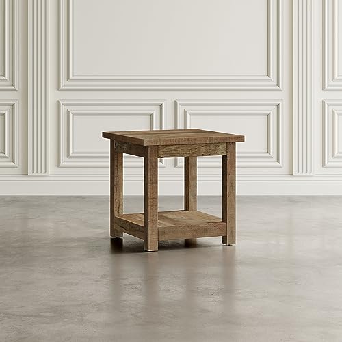 Jofran Reclamation Rustic Reclaimed Solid Wood Square End Table with Storage Shelf Jofran Inc.