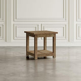 Jofran Reclamation Rustic Reclaimed Solid Wood Square End Table with Storage Shelf Jofran Inc.