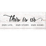 Jetec This is Us Wooden Wall Sign Family Wall Plaques Inspiration Wood Sign Farmhouse Entryway Sign Rustic Wall Plaques Art with Quotes for Living Room Bedroom Christmas Decorations(Antique White) Jetec