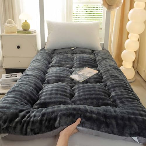 Yadlan Japanese Floor Mattress, Futon Mattress with Portable Storage Bag and Washable Cover, Roll Up Thick Tatami Mat Suitable for Camping, Guest Room Grey 45 * 45cm Yadlan