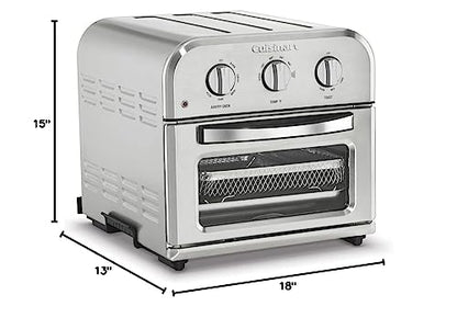 Cuisinart TOA-26 Compact Airfryer Toaster Oven, 1800-Watt Motor with 6-in-1 Functions and Wide Temperature Range, Air Fryer, Stainless Steel