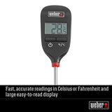 Weber Instant‑Read Thermometer Probe, Black/Silver – Fast Digital Grill & Kitchen Thermometer with 15‑Second Readout, Auto Shutoff & Fahrenheit/Celsius Options - Grill Accessory