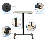 BUNOEM Mobile Standing Desk, 28x20 Pneumatic Laptop Height Adjustable Sit to Stand Table with Lockable Wheels and Gas Spring Riser (Black) BUNOEM