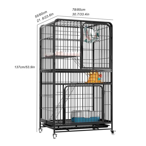 Catio Outdoor Cat Enclosure, Large Catio for Cats Indoor Outdoor Enclosure on Wheels, Cat Home Enclosure with Removing Tray, DIY Kennels Crate Large Exercise Place Ideal for 1-3 Cats(White,78*55*137cm HARELA