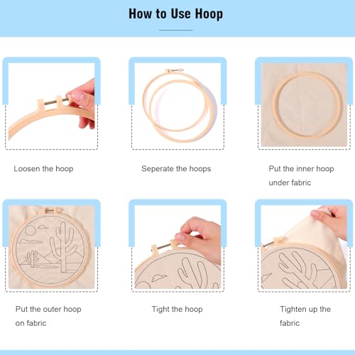 LACHLAND Punch Needle Kit Beginners, Landscape Stitching Kit for Adults&Teens DIY Embroidery Starter Craft with Yarn Needle Tool Easy Hobby Home Decor Gifts for Craft Lover (Cactus)