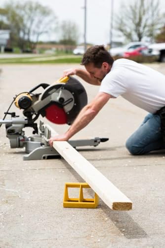 Miter Block Support Stand - 6 Adjustable Height Settings with 0.25" Riser - Heavy Duty & Light Rigid Plastic - Portable Brace for Miter Saws, Miter Block