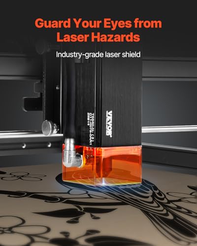 VEVOR 5W Output, Laser Engraving Cutter Machine, 14.9 x 15.7 in/38 x 40 cm Working Area, 10000 mm/min Movement Speed, Compressed Spot with Eye Protection, for Wood, Certain Metal, Black VEVOR