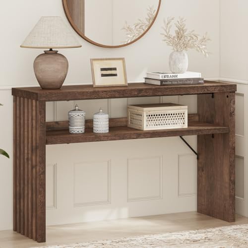 BON AUGURE Entryway Table, Console Table Behind Couch, Wood Sofa Tables with Shelf for Living Room, Farmhouse Entry Tables for Hallway Foyer (Rustic Oak, 47 Inches) BON AUGURE