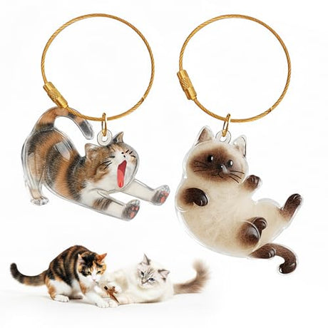 OGNWFUNK 2Pcs Cat Hair Keepsake Bottles, Pet Hair Keychain for Collecting Hair, Furever Gift for Pet Lovers, Cat Keychain Memory Keepsake OGNWFUNK