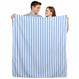 Light Blue Stripe Throw Blanket,Soft Cozy Flannel Blankets Modern Minimalist Style Plush Bedding Throws Lightweight Fleece Blanket for Bed Sofa Couch Home Decor 40x50in Quibro Zynth