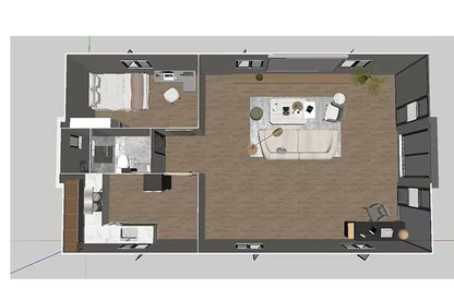 Double Story, Fully Equipped Bathroom, 1 Bedroom prefab Container House. 20ft Home with Stairs - WoodArtSupply