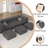 Vivaadecor Floor Sofa Bed, Queen Velvet Folding Sofa Couch with 3 Ottomans, Sleeper Foam Couch with Removable Cover, Futon Convertible Sofa Bed for Living Room/Guest/Play Room/Office/Dorm(Dark Grey) Vivaadecor