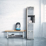 Seville Classics Storage Shelf Wood Bench, Granite Seville Classics