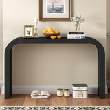 Merax Modern Entryway Table, Black Rounded Silhouette and Smooth Surface Console Table for Living Room, Hallway and Bedroom Merax
