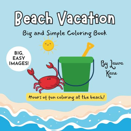 Beach Vacation: Big and Simple Coloring Book WoodArtSupply