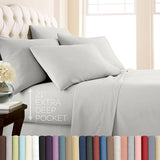Southshore Fine Living, Inc. 21-Inch Extra Deep Pocket Queen Sheet Set 6 Piece for Tall Mattress, Pet Hair Resistant Bedding, Microfiber Queen Size Sheets, Breathable Easy Care, Light Grey Sheets Southshore Fine Living, Inc.