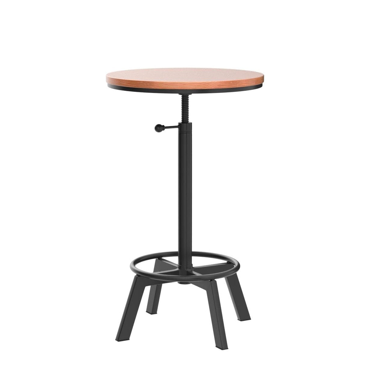 BOKKOLIK Farmhouse Bar Table 30-35.4inch Height Adjustable Rustic Bistro Pub Table for Kitchen Coffee House Vintage Cocktail Table Swivel Wooden Top BOKKOLIK