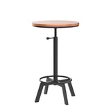 BOKKOLIK Farmhouse Bar Table 30-35.4inch Height Adjustable Rustic Bistro Pub Table for Kitchen Coffee House Vintage Cocktail Table Swivel Wooden Top BOKKOLIK