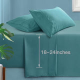 Manyshofu Extra Deep Pocket Twin Sheets Set - Hotel Luxury 1800 Thread Count Sheets & Pillowcases - Kids Bedding Set up to 24" Mattress - Teal Bed Sheets 18-24 Inch Deep Pockets - 3 Piece Manyshofu