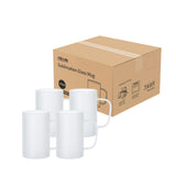PYD Life Sublimation Glass Blanks Mug Frosted Glass Tumblers 18 OZ Coffee Beer Mugs Cups with Handle for Cricut Mug Press and Tumbler Heat Press 4 Pack PYD Life