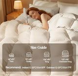 Feather Down Fiber Comforter Queen Size,Premium Ultra-Soft Breathable Comforter High Fill Power White Duvet Insert,All Season Hotel Luxury Bedding Comforters 8 Corner & Center Loops,Baffle Box Design HYVIF