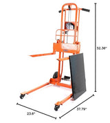 SuperHandy Material Lift Winch Stacker, Pallet Truck Dolly, Lift Table, Fork Lift, 330 Lbs 40" Max Lift w/ 8" Wheels, Swivel Casters [Patent Pending] SuperHandy