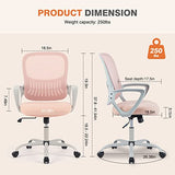 Sweetcrispy Home Office Managerial Executive Chair with Ergonomic Design, Mid-Back Mesh Swivel, Comfortable Lumbar Support, Comfy Arms for Bedroom,Study,Student Sweetcrispy