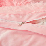 FOPPA Fluffy comforters Cover Twin Size - Ultra Soft Plush Pink Bedding Sets 2 Pieces (1 Faux Fur Comforter Cover + 1 Fuzzy Pillow case) Girls Shaggy Pink Twin Bed Set (Light Pink, Twin) FOPPA
