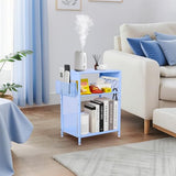 Gugsey Sky Blue Kids Nightstand, Small Nightstand for Bedroom, End Table with Hooks and Holder, Toddler Bedside Table, Desk Organizer for Office, Small Desk for Living Room, Dorm (Sky Blue) Gugsey