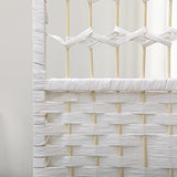 HOMCOM 6 Panel Room Divider, Folding Privacy Screen, 5.6' Room Separator, Wave Fiber Freestanding Partition Wall Divider, White HOMCOM