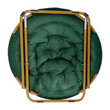 Flash Furniture Gwen Oversize Folding Saucer Chair - Emerald Faux Fur Moon Chair - Soft Gold Metal Frame - 38" Portable Folding Chair - for Dorm and Bedroom Flash Furniture