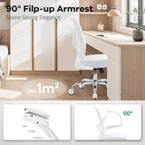 Morkprism Office Chair,Ergonomic Mesh Desk Chair with Adjustable Lumbar Support,Computer Chair with Flip-up Armrests, Rolling Executive Chairs, Home Office Chair(White) Morkprism