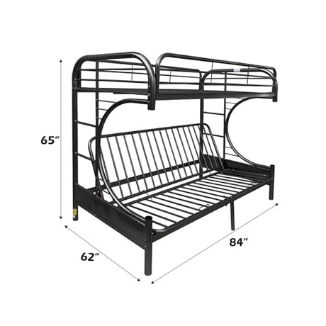 Acme Furniture Eclipse Twin XL Over Queen and Futon Bunk Bed in Black Acme