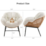 ONBRILL Outdoor Egg Chair, Indoor Lounge Chair for Patio, Bedroom, Living Room, Porch - Beige