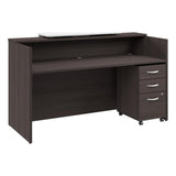 Bush Business Furniture Arrive 72W x 30D Reception Desk with Counter and Mobile File Cabinet in Storm Gray Bush Furniture