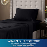 Utopia Bedding Twin Size 3 Piece Sheet Set - Brushed Microfiber - Soft Bed Sheets for Twin Size Bed Set - Includes 1 Fitted, 1 Flat, & 1 Pillow Case - Deep Pocket (Black) Utopia Bedding