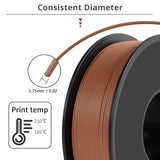 TEQStone Wood PLA Filament 1.75mm Brown 1KG, 15% Real Wood Fiber Infused, Perfectly Wound Consistent Diameter +/-0.03mm 3D Printer Filament Vacuum Packaging (Rosewood Color Tone) TEQStone