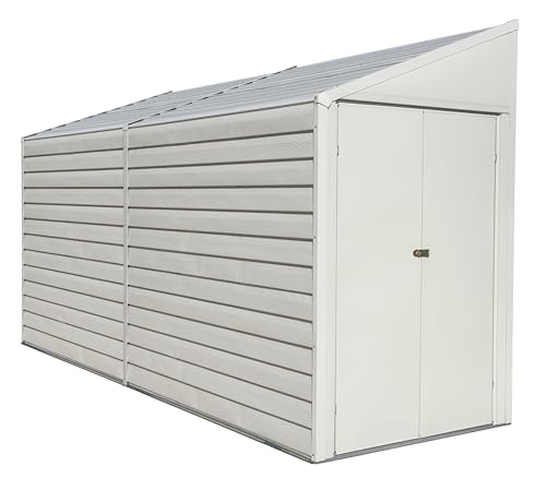 Arrow Yardsaver Compact Galvanized Steel Storage Shed with Pent Roof, 4' x 10' - WoodArtSupply