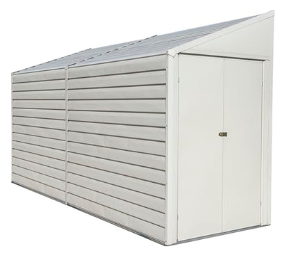 Arrow Yardsaver Compact Galvanized Steel Storage Shed with Pent Roof, 4' x 10' - WoodArtSupply