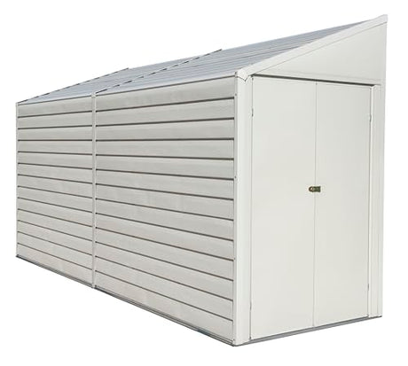 Arrow Yardsaver Compact Galvanized Steel Storage Shed with Pent Roof, 4' x 10' Arrow