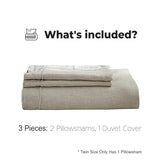 Simple&Opulence 100% Washed Linen Duvet Cover Set with Embroidered,3 Pieces Soft Farmhouse Comforter Set with Button Closure,1 Duvet Cover and 2 Pillowshams(King,Natural Linen) Simple&Opulence