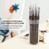 Nicpro Micro Detail Paint Brush Set,15 Small Professional Artist Miniature Fine Detail Brushes for Art Watercolor Oil Acrylic,Craft Models Rock Painting Citadel & Paint by Number -Come with Holder Nicpro