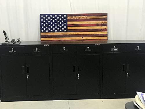 CJF Metal Storage Cabinet with 2 Doors and 2 Locking Drawers, Steel Storage Cabinets for Office/Home 36.2" H x 31.5" W x 15.7" D (Black) CJF