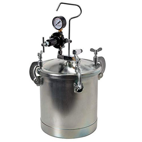 TCP Global 2-1/2 Gallon - (10 Liter) Pressure Pot Paint Tank with Regulator Pressure Gauge for Large Volume Painting and Autobody TCP Global