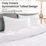 NEXHOME PRO Twin Duvet Cover, White 2 Pieces Boho Tufted Duvet Cover Set, Soft and Lightweight 100% Washed 100% Washed Microfiber Comforter Cover Set for All Season(White Twin, 66 x 90)-No Comforter NEXHOME PRO