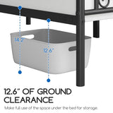 Yaheetech Twin Bed Frames Metal Platform Bed with Headboard and Footboard No Box Spring Needed Easy Assembly,Under-Bed Space: 12.6''/Black/Twin Bed Yaheetech