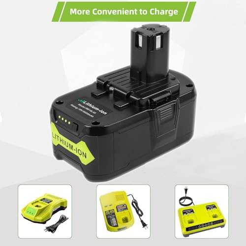 ARyee 6.0Ah 18V Replacement Battery for Ryobi All 18V Lithium Battery P102 P103 P105 P107 P106 P108 P109 Ryobi ONE+ Plus 18V Battery Cordless Power Tool ARyee
